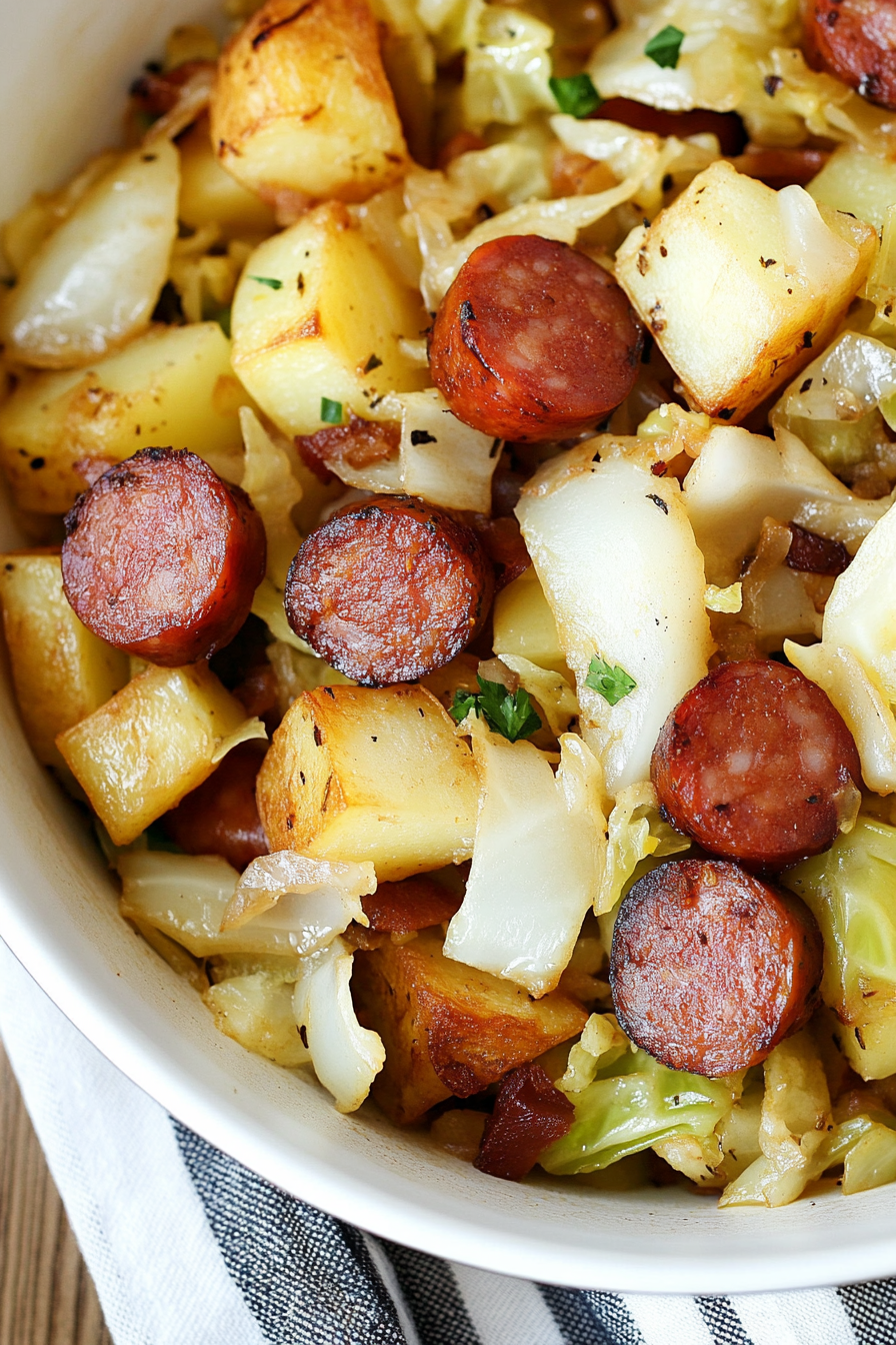 kielbasa cabbage potato skillet